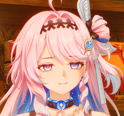 Aecaetia cover art featuring a pink-haired heroine with luminous blue eyes.